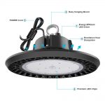 LED Ufo Lights 150W IP65 5000K 19,500Lm 100-277VAC with ETL DLC listed (28)